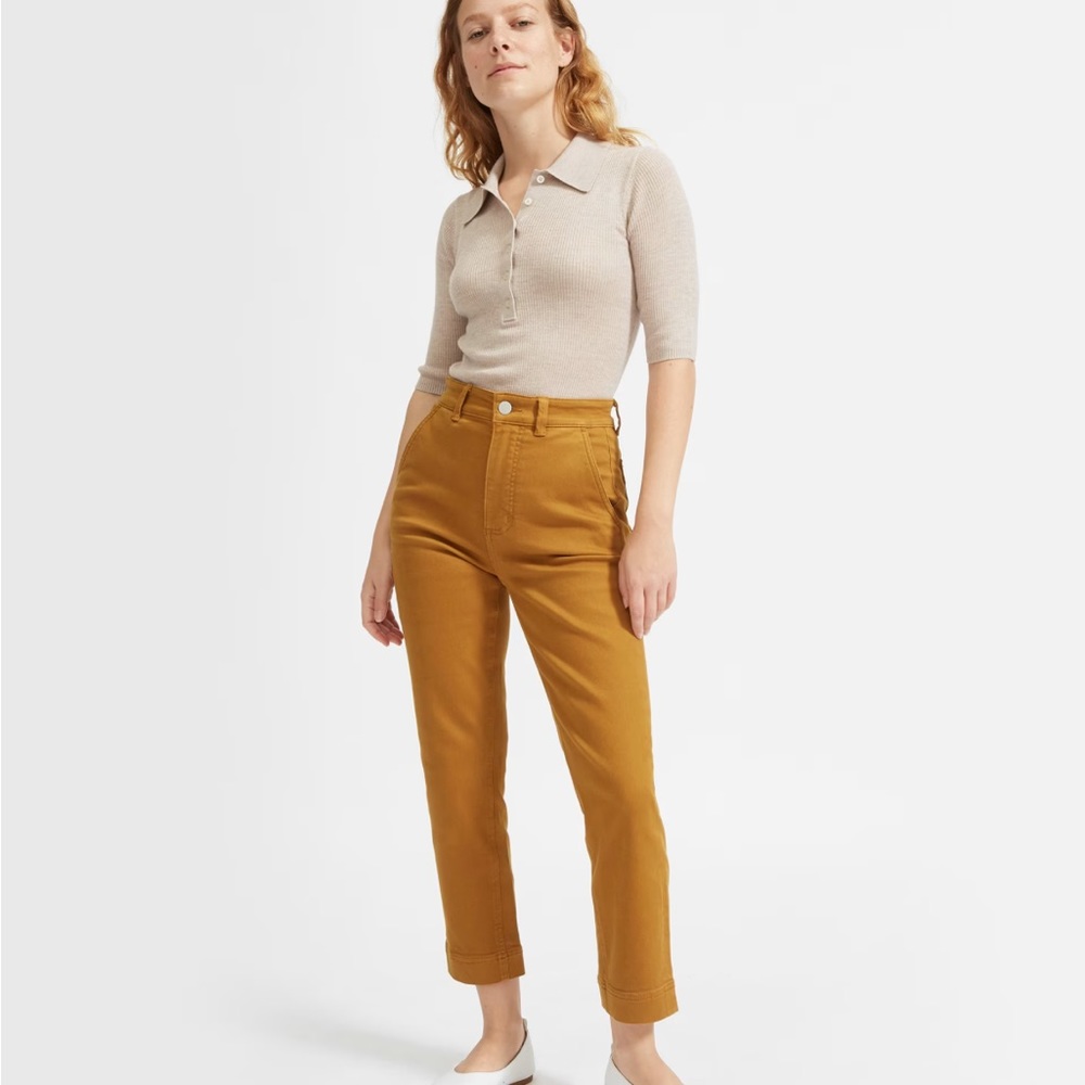 Everlane Slim Leg Crop Pant size 0 color Brass
